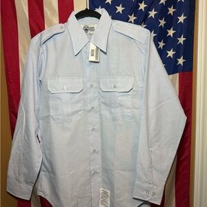 Defense logistics agency blue military shirt long sleeve NWT